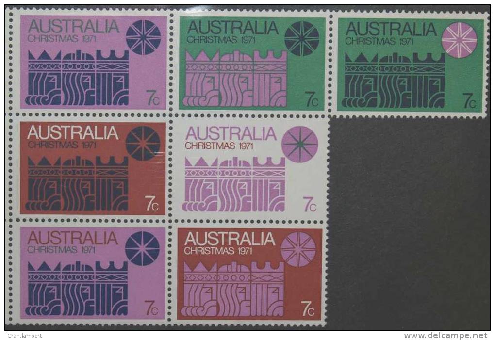 Australia 1971 Christmas Block Of 7 MNH - Neufs