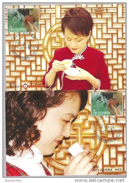 10 Maxi Cards Taiwan 2006 Tea Ceremony Stamps Teapot Pot Tea Leaf Lady - Cartes-maximum