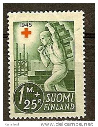 FINLAND 1945 Red Cross Fund  - 1m.+25p Builder  MNG - Unused Stamps