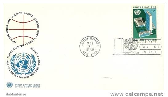 1968 - Nazioni Unite New York 181 Veduta Fdc, - ONU