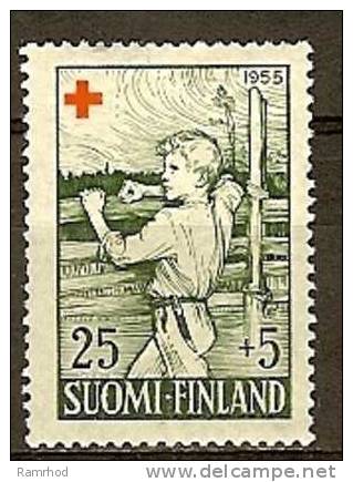 FINLAND 1955 Red Cross - 25m.+5m Young Soldier MH - Ongebruikt