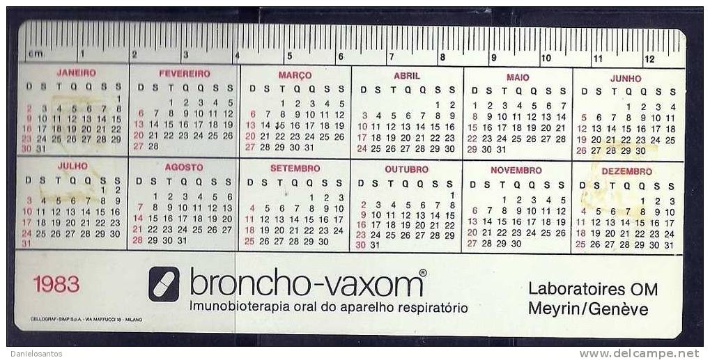 1983 Pocket Poche Bolsillo Bolso Calendar Calandrier Calendario Painting - Small : 1981-90