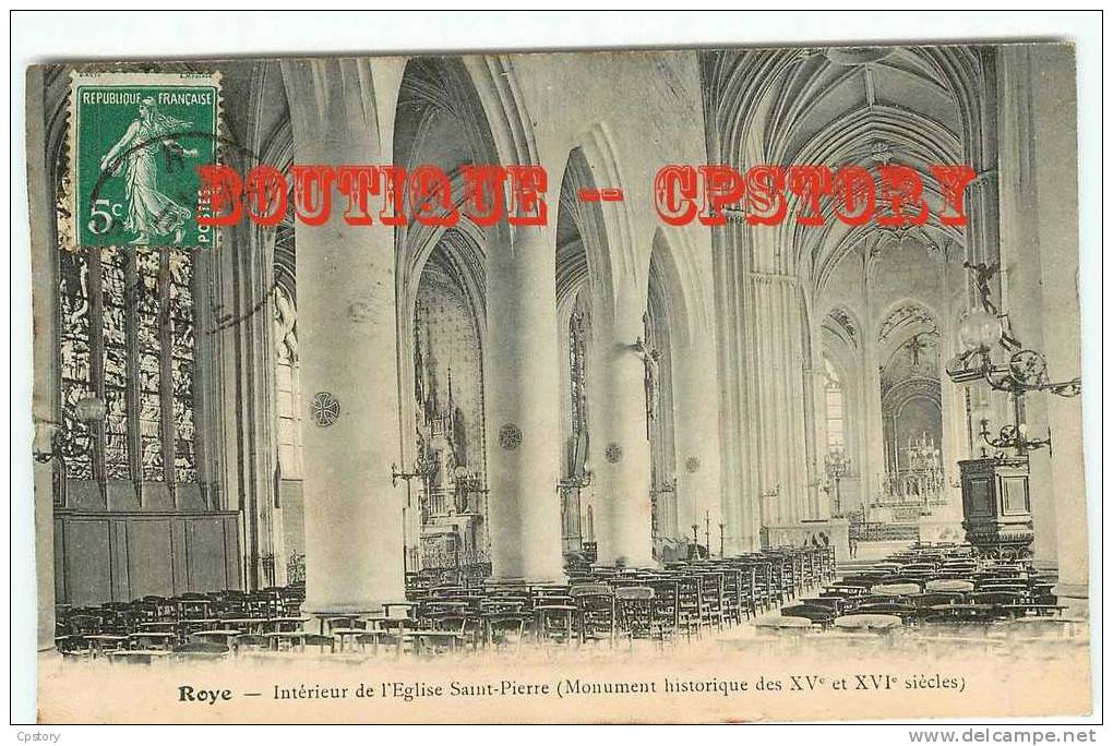 80 - ROYE - Intérieur De L'église Saint Pierre - Dos Scané - Roye