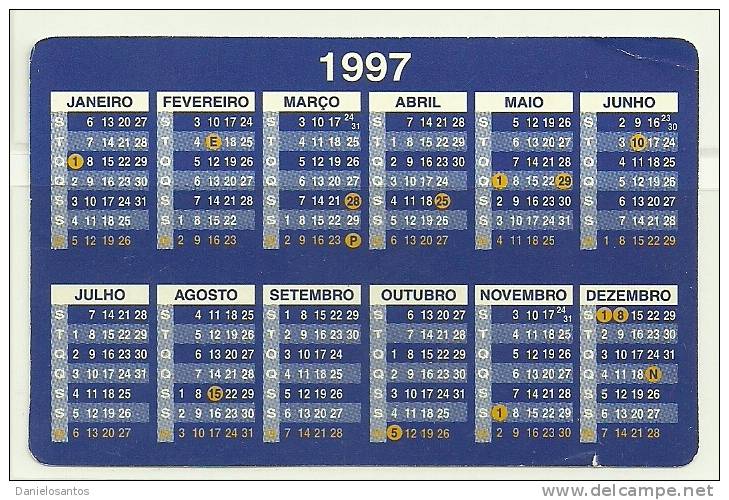 1997 Pocket Poche Bolsillo Bolso Calendar Calandrier Calendario Portugal CGD Banco Bank - Small : 1991-00