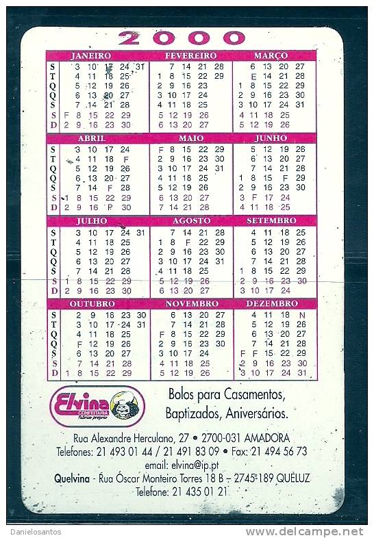 2000 Pocket Poche Bolsillo Bolso Calendar Calandrier Calendario Portugal Pastelaria - Small : 1991-00