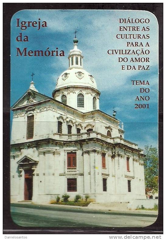 2001 Pocket Poche Bolsillo Bolso Calendar Calandrier Calendario Portugal Igreja Church - Small : 2001-...