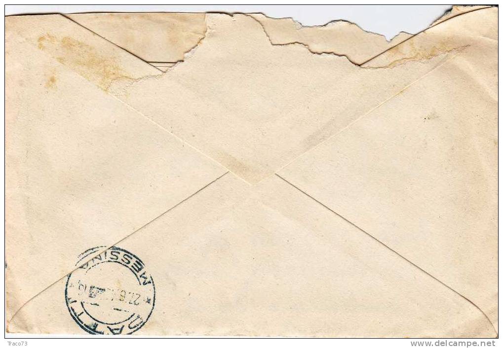 PALERMO - PATTI - Cover / Lettera  27.06.1945 -  "Scritto All'interno" Imperiale Senza Fasci. Lire 1 X 2 - Marcophilia