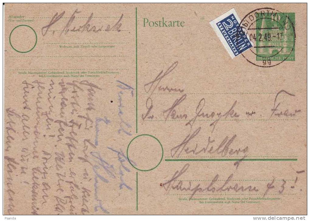 1949 Germany - Cartes Postales - Oblitérées