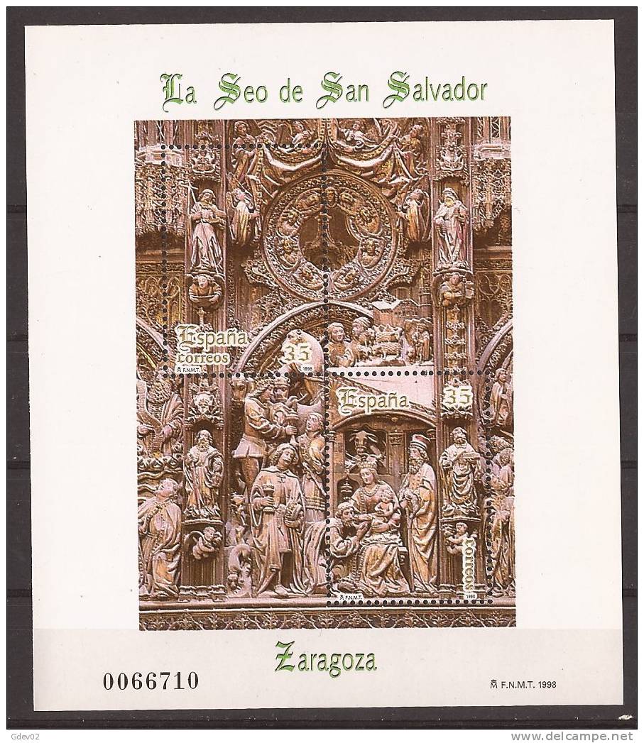 ES3595-A890THC.España. Spain  .Espagne LA SEO DE SAN SALVADOR ZARAGOZA. 1998.( Ed.3595**)LUJO - Commemorative Panes