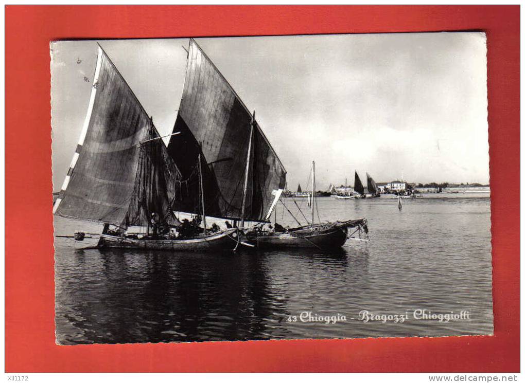 It215 Chioggia Bragozzi Chioggiotti,Barca Vela Latine.Viaggitata In 1956 Per Parigi. Camuffo 43 - Chioggia