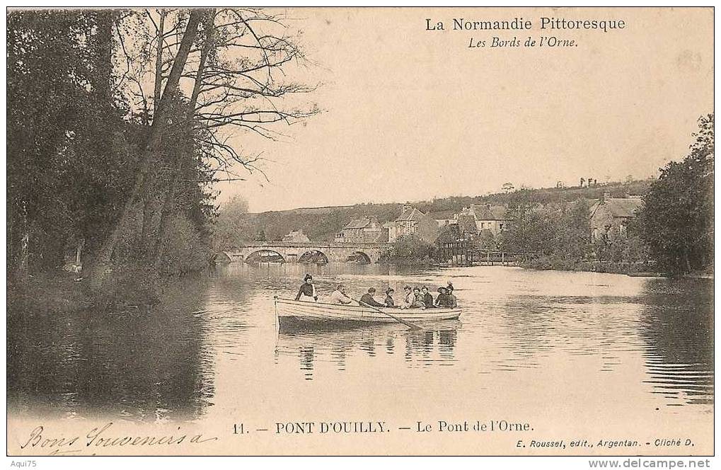 PONT-D'OUILLY      Le Pont De L'Orne (barque) - Pont D'Ouilly