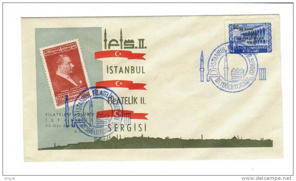 Exposition Philatélique Istanbul Du 11.11.1957 - Lettres & Documents