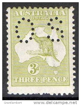 Australia 1915-1924 3d Olive Kangaroo 3rd Watermark Perf OS - CCCA 25OS - MNH - Actual Stamp - Nuevos