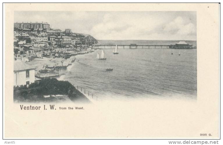 Ventor From The West, Isle Of Wight On 1900s Vintage Postcard - Altri & Non Classificati