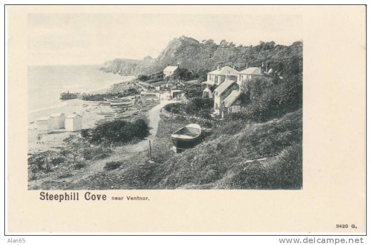 Steephill Cove, Isle Of Wight On 1900s Vintage Postcard, Fishing Village Boats - Sonstige & Ohne Zuordnung