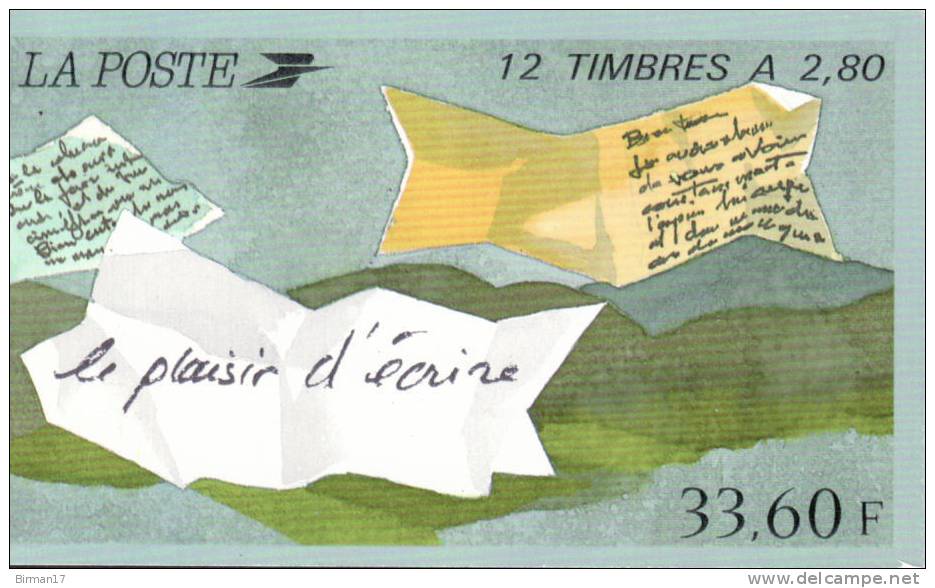 FRANCE Carnet Plié Le Plaisir D´écrire 1993 N° BC2848 YT Neuf ** Mnh - Personnages