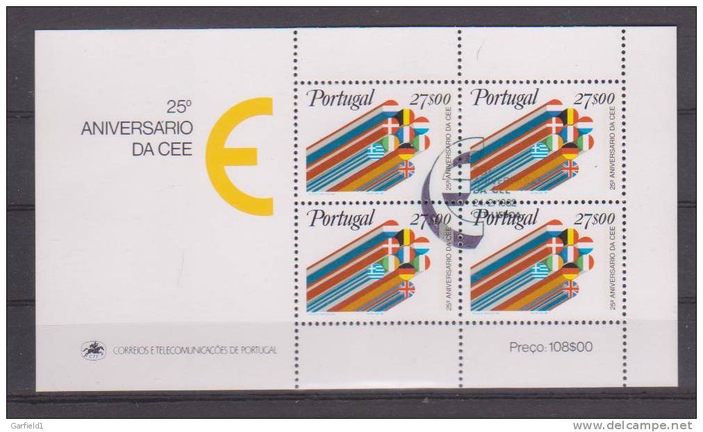 Portugal  1982  Mi.Nr. Block 34 (1556) , 25 Jahre EWG Gestempelt  / Used / (0) - Oblitérés