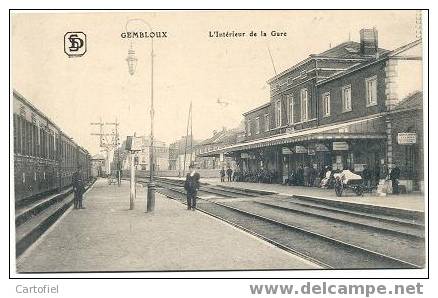GEMBLOUX-LA GARE-STATION-SUPERANIMEE-TRAIN-CHEF-GARDE-VISITEURS-EDIT.S.D-129-R.ROGIER-BRUX - Gembloux