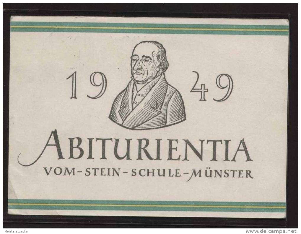 AK - Abitur Münster 1949 - Abiturientia Vom-Stein-Schule, Gelaufen 12.3.1949 Mit Nachporto Nach Bern (CH) - Muenster