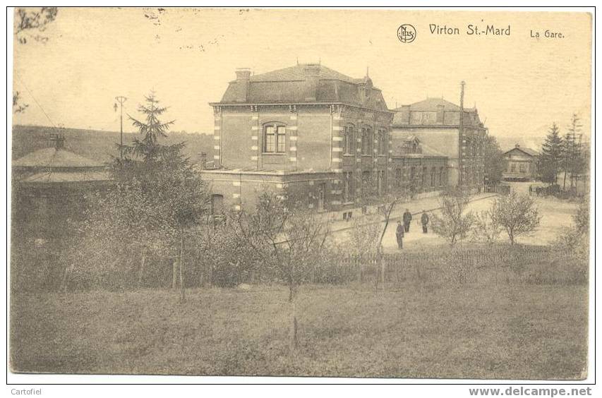 VIRTON ST-MARD-LA GARE-STATION-CARTE EN VOYEE 1922-EDITION ERN.THILL-BRUXELLES - Virton