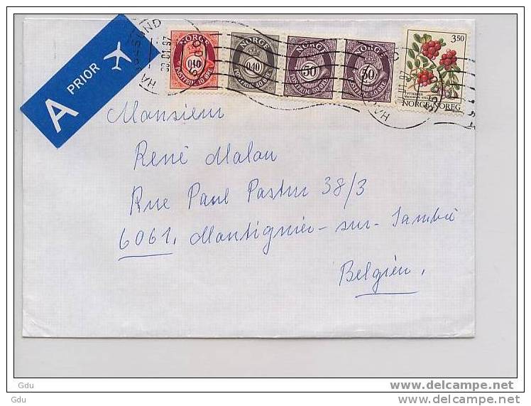 Cover Of 	Norvège/Norway To Belgium  -1997    >> - Storia Postale