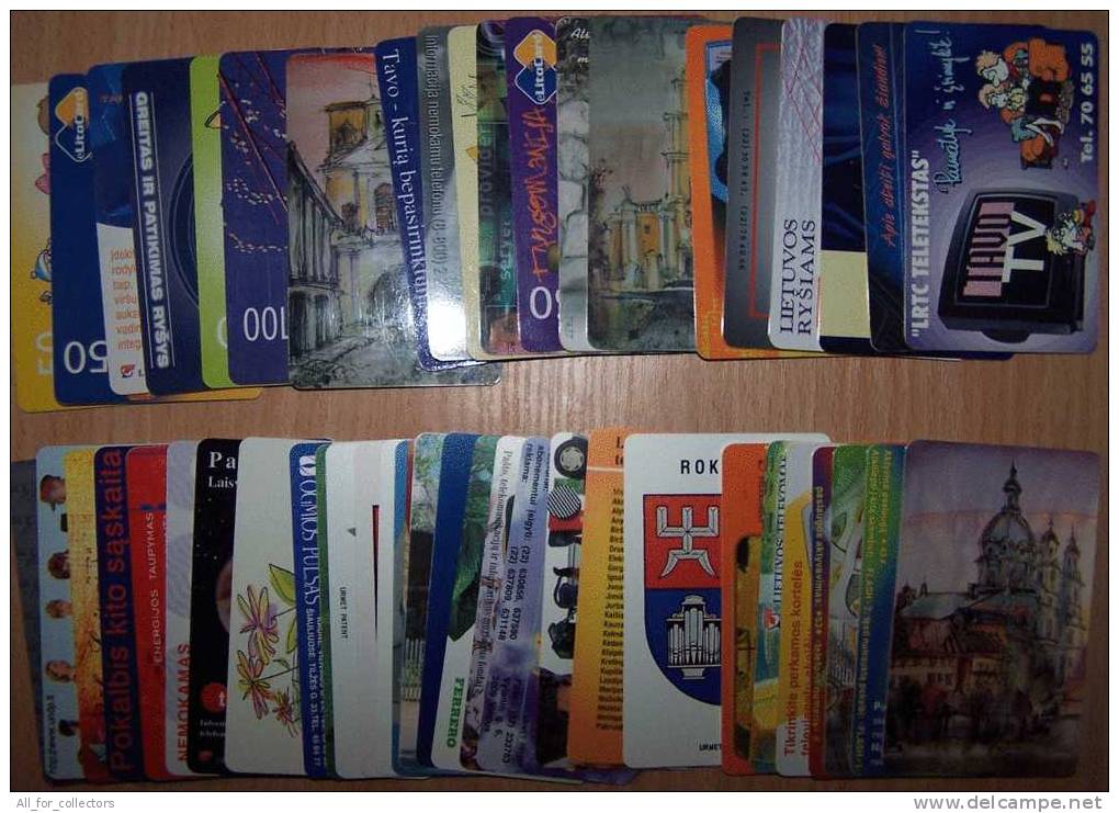 Nice Collection Of 50 DIFFERENT Phone Cards Cartes Karten From LITHUANIA Lituanie Litauen. Sale! Very Cheap Lot - Lituanie