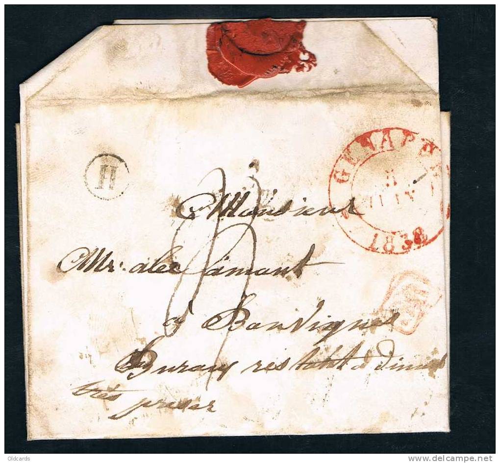 Belgique Précurseur 1838 Lettre Càd GENAPPE + Boîte H De Nivelles. - 1830-1849 (Independent Belgium)