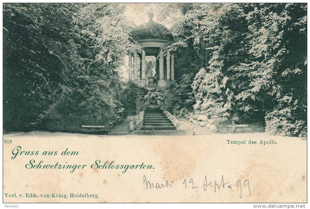 ALLEMAGNE -  Gruss Aus Dem Schwetzinger Schlossgarten- Tempel Des Apollo - Jahr 1899 - Schwetzingen