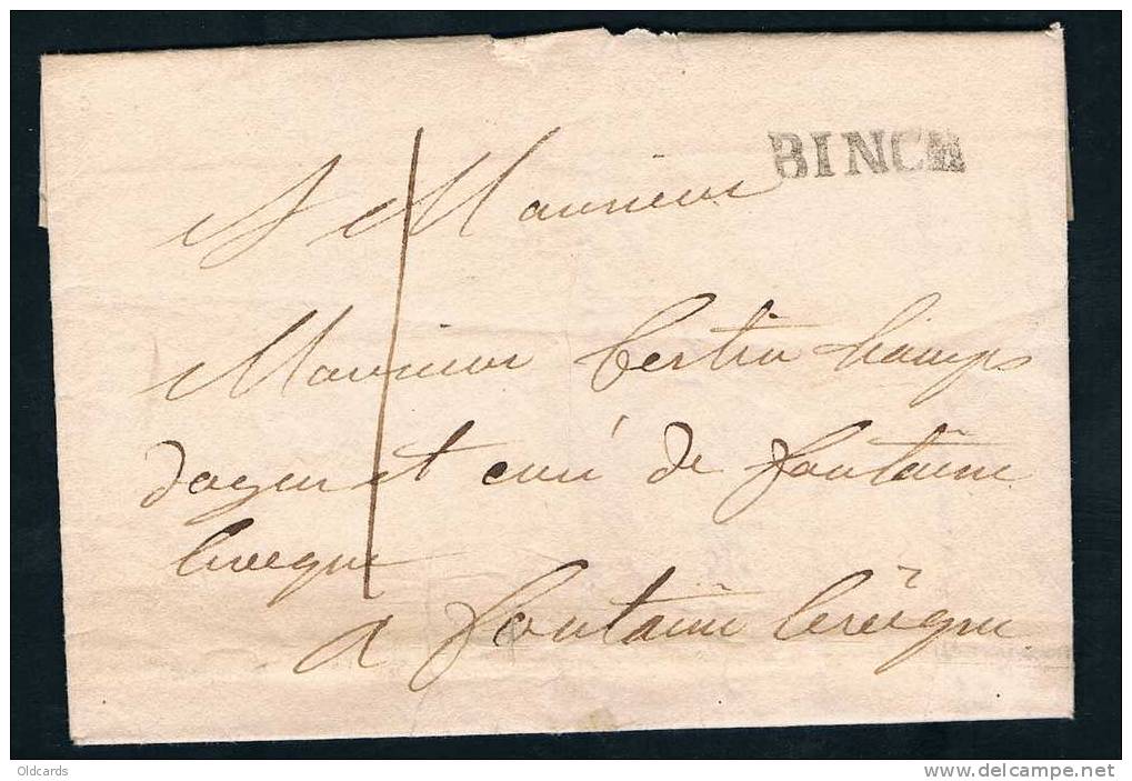 Belgique Précurseur 23.7.1824 Lettre Datée De Buvrinnes Avec Marque "BINCH". - 1815-1830 (Periodo Holandes)