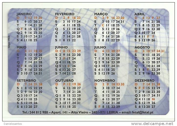 2003 Pocket Poche Bolsillo Calender Calandrier Calendario Portugal Fashion Club - Small : 2001-...