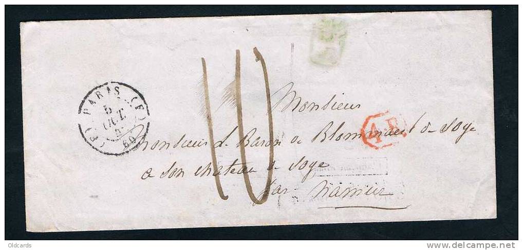 Belgique Précurseur 1847 Lettre De Paris Pour Soye Avec T18 SPY. - 1830-1849 (Belgique Indépendante)