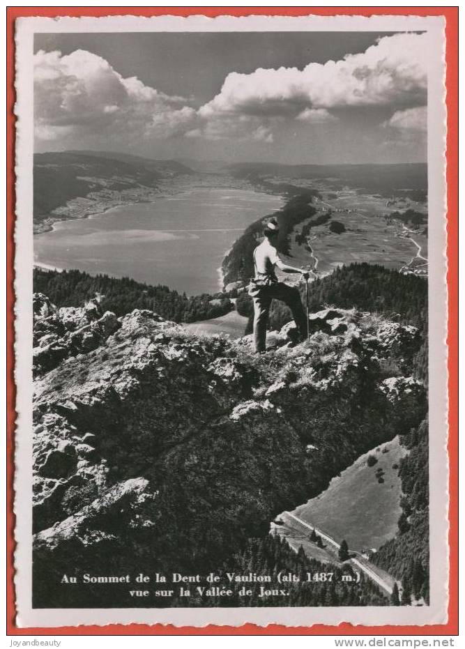 C369, Au Sommet De La Dent De Vaulion, Vue Sur La Vallée De Joux, Animée,  Circulée 1943 - Vaulion