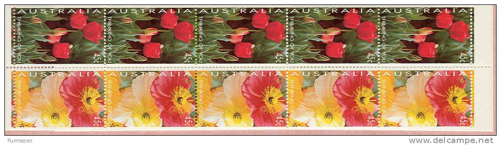 AUSTRALIA AUSTRALIE - 1994 - LIBRETTO - THINKING OF YOU 10 X 45 C. Stamps + 8 Greeting Stickers MNH ** - Booklets