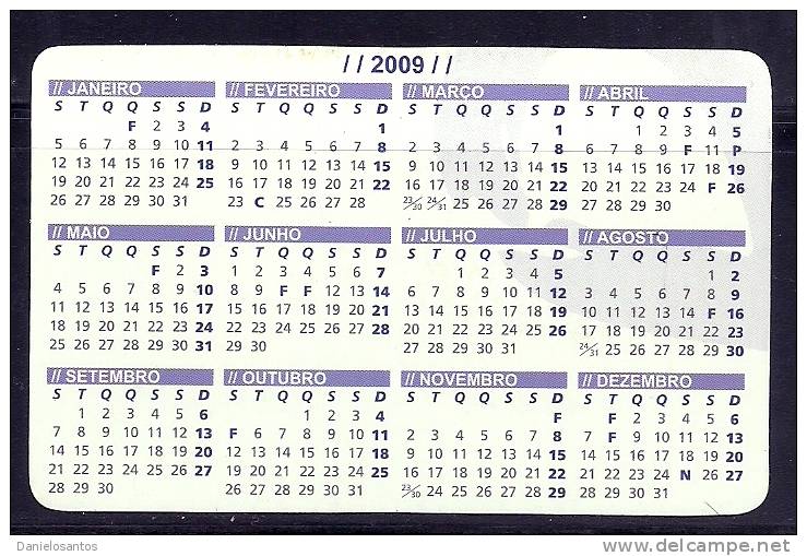 2009 Pocket Poche Bolsillo Calender Calandrier Calendario Portugal BG Analises Clinicas - Small : 2001-...
