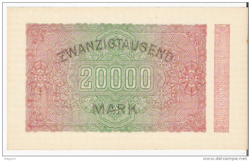 ALLEMAGNE -GERMANY  20000 MARK  Jamais Circulé Lettres Aa- DC 164033   Rare - 20000 Mark