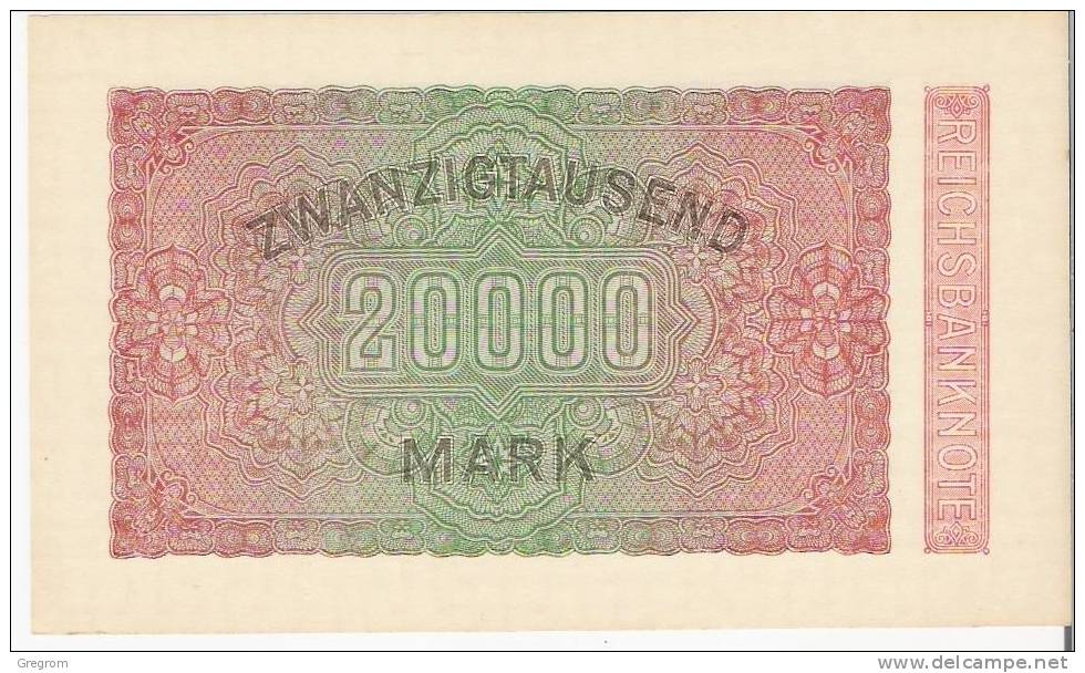 ALLEMAGNE -GERMANY  20000 MARK  Jamais Circulé Lettres Aa- DC 164032 Rare - 20000 Mark