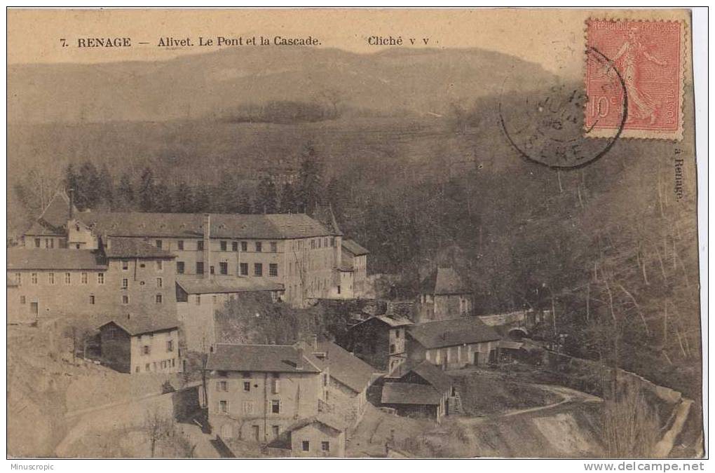 CPA 38 - Renage - Alivet - Le Pont Et La Cascade - Renage