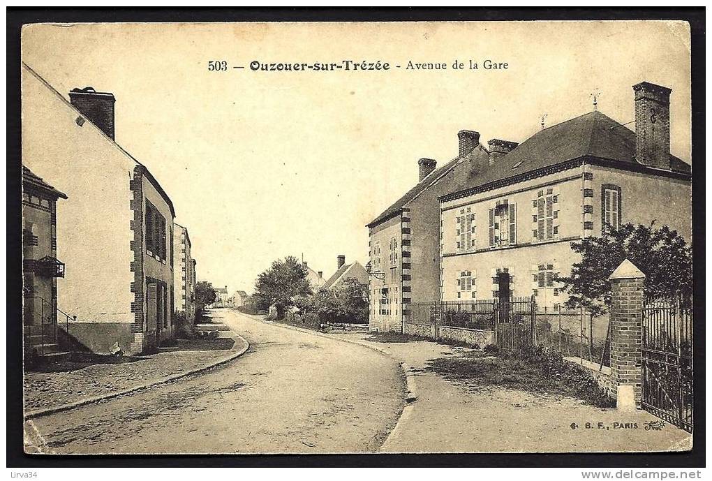 CPA  ANCIENNE- FRANCE- OUZOUER-SUR-TRÉZÉE (45)- AVENUE DE LA GARE- MAISONS EN GROS PLAN - Ouzouer Sur Loire