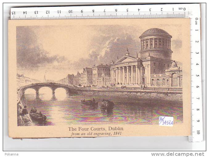 PO3457A# DUBLINO - THE FOUR COURTS - Incisione 1841  No VG - Dublin