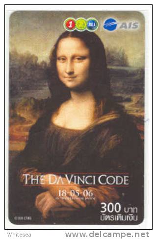 Mobilecard Thailand - 12Call/AIS - Kino,Film,cinema  - The Da Vinci Code -  Mona Lisa - Painting,Malerei - Cinema