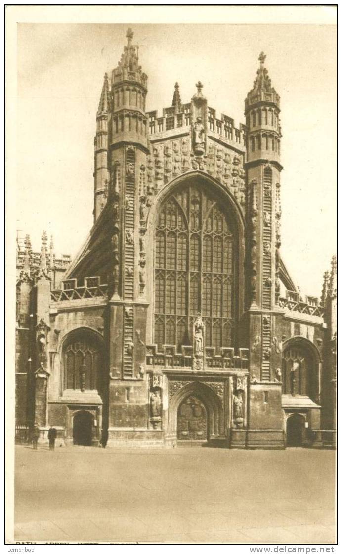 Britain United Kingdom - Bath Abbey, West Front - Early 1900s Postcard [P1885] - Bath