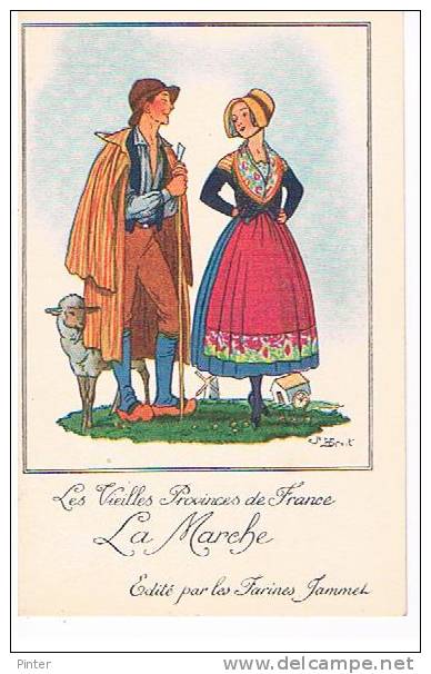 LA MARCHE - Les Vieilles Provinces De France - Illustrateur Jean DROIT - CARTE PUBLICITAIRE FARINE JAMMET - Droit