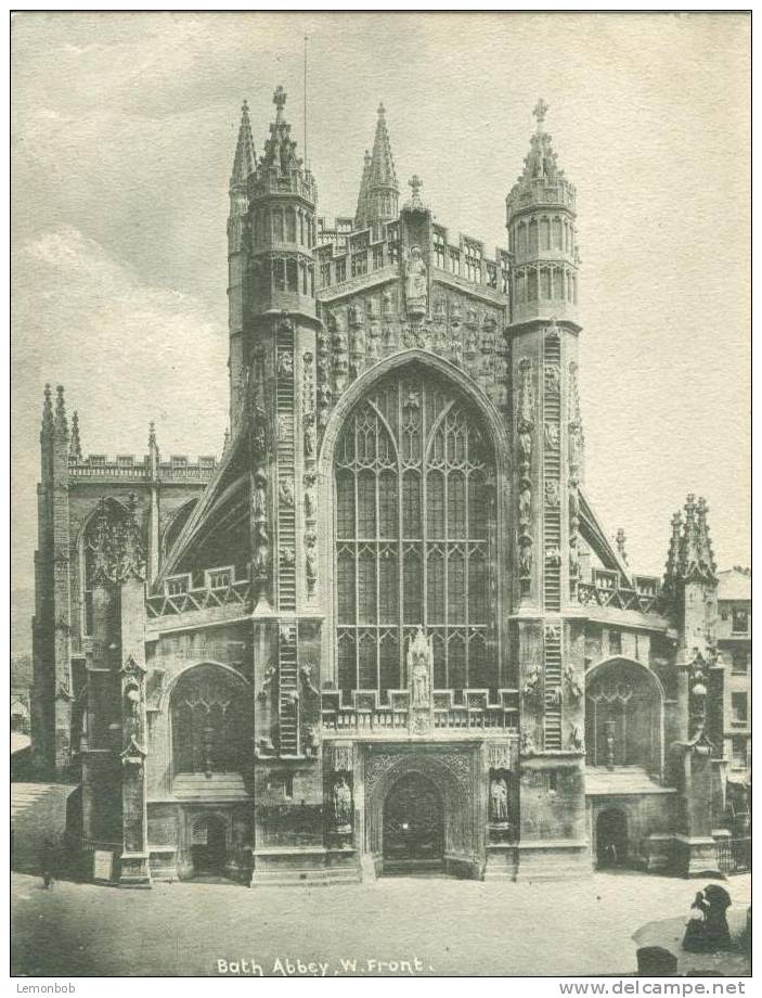 Britain United Kingdom - Bath Abbey, West Front - Early 1900s Postcard [P1886] - Bath