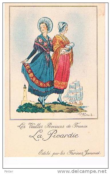 LA PICARDIE - Les Vieilles Provinces De France - Illustrateur Jean DROIT - CARTE PUBLICITAIRE FARINE JAMMET - Droit