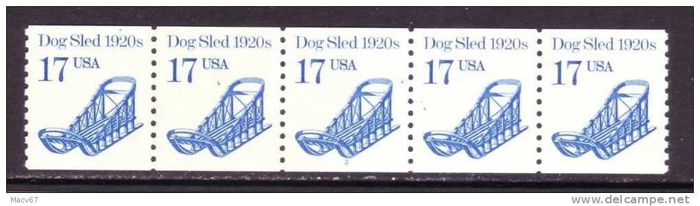 U.S. 2135X5    PLATE 2  **  DOG SLED - Coils (Plate Numbers)