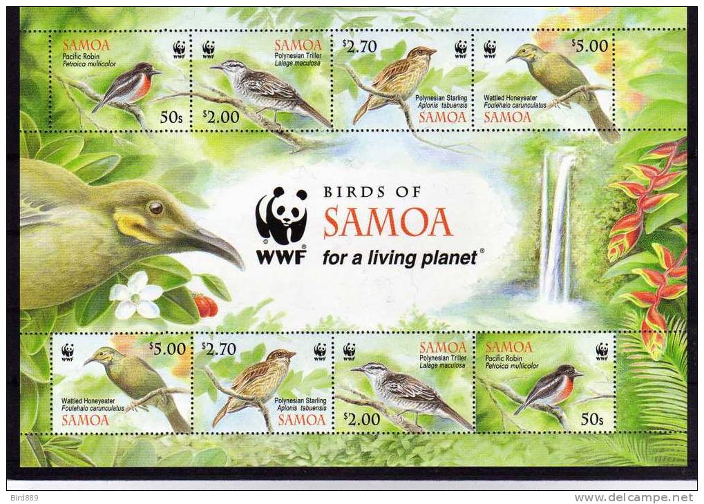 2009 Samoa Bird WWF Miniature Sheet Of 2 Sets MNH - Samoa