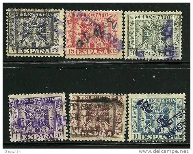 SPAGNA - 1949 / 51 - STEMMA  - N. 85 . . .  Usati  - Cat. 0,90 &euro;  - Lotto 991 - Telegrafi