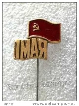 Celebration "1 May Day" ("International Day Of Worker´s Solidarity") / Old Soviet Badge USSR _61_c3094 - Celebrities