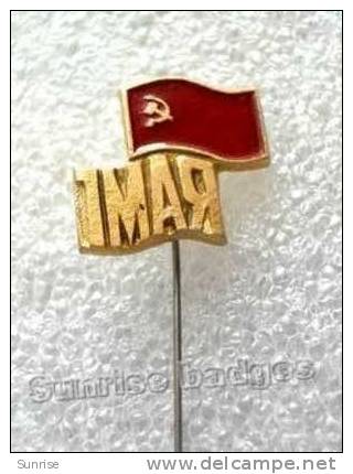 Celebration "1 May Day" ("International Day Of Worker´s Solidarity") / Old Soviet Badge USSR _61_c3095 - Celebrities