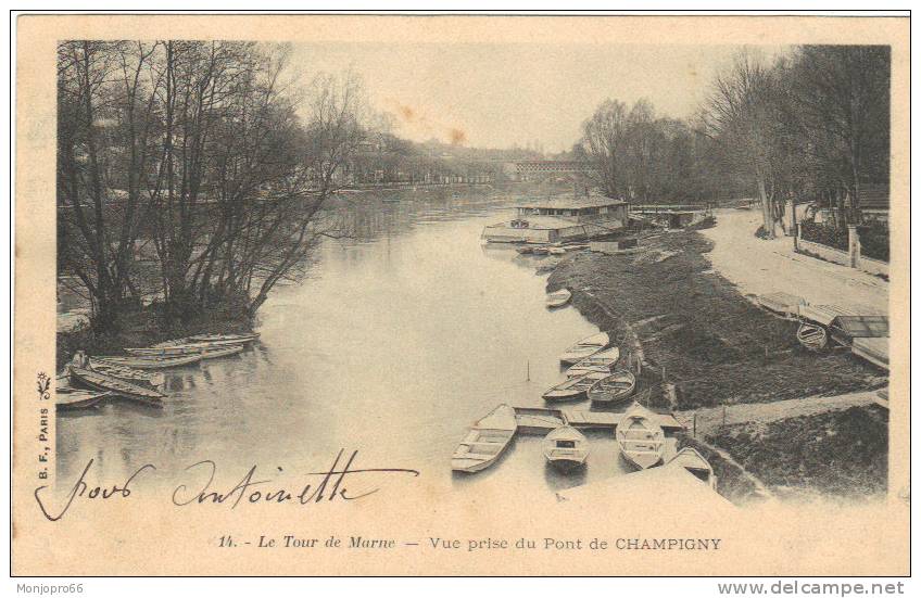 CPA Du Tour De Marne   Vue Prise Du Pont De Champigny - Champigny